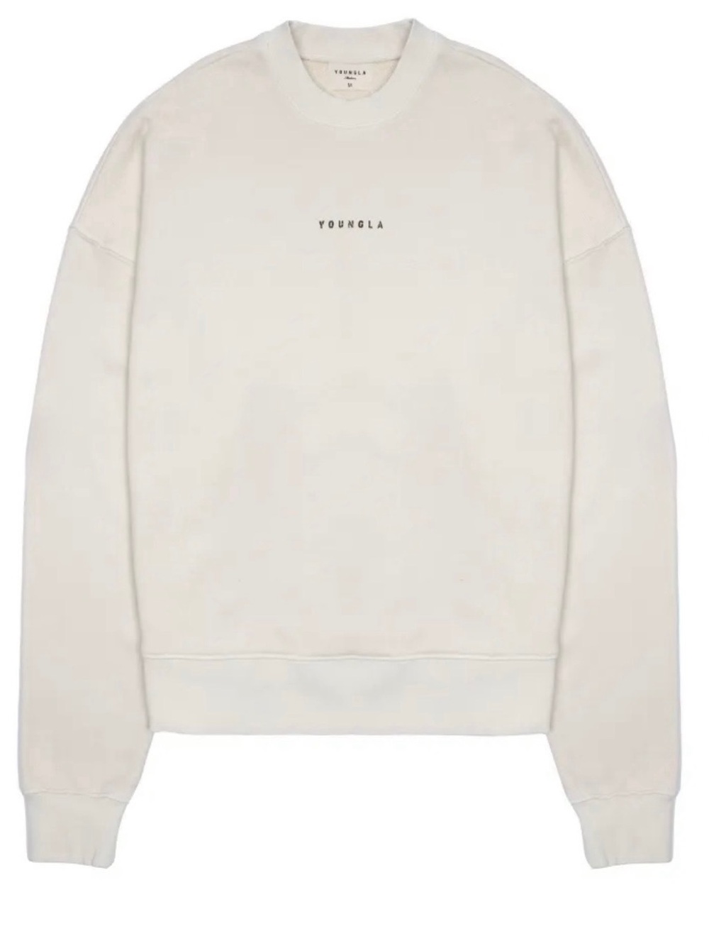 Mens YoungLA 561 Super Size Crewneck Oversized Sweater - Cream Wash Size Large